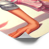 レトロローラーガールピンアップ ポスター (角)