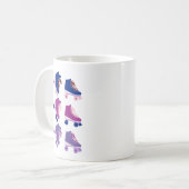 レトロローラースカーズパープルピンク コーヒーマグカップ (正面左)