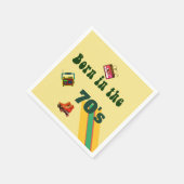 レトロローラースケートのテープ50誕生日70s スタンダードカクテルナプキン (角)