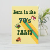 レトロローラースケートのテープ50th誕生日パーティー 招待状 (スタンド正面)