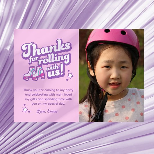 レトロローラースケートパーティーの写真ありがとうダウンロード 招待状