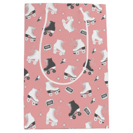 レトロローラースケート及びカセットテープ ミディアムペーパーバッグ