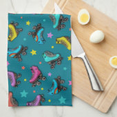 レトロローラースケート&スター キッチンタオル (四つ折り)