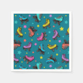 レトロローラースケート&スター スタンダードカクテルナプキン (正面)