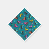 レトロローラースケート&スター スタンダードカクテルナプキン (角)