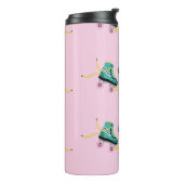 レトロローラースケート:ピンクパターン。 タンブラー (回転左)