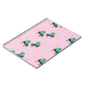 レトロローラースケート:ピンクパターン。 ノートブック (左側)