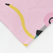 レトロローラースケート：ピンクパターン。 フリースブランケット (角)