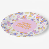 レトロローラーリンク誕生日パーティー ペーパープレート (アングル)