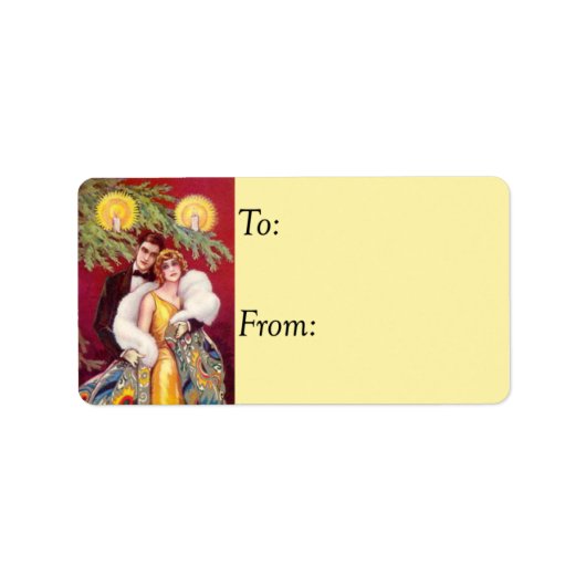 レトロローリング20sヴィンテージクリスマスプレゼントラベル ラベル (正面)