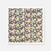 レトロロールスケート誕生日スケートスターパターン スタンダードカクテルナプキン (正面)