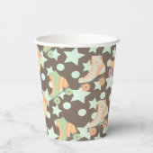 レトロロールスケート誕生日スケートスターパターン 紙コップ (裏面)