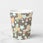 レトロロールスケート誕生日スケートスターパターン 紙コップ (正面)