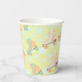 レトロロールスケート誕生日スケートスター 紙コップ (裏面)