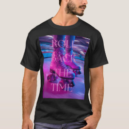 レトロロール90年代ストリートウェアブラックユニセックスTシャツ Tシャツ