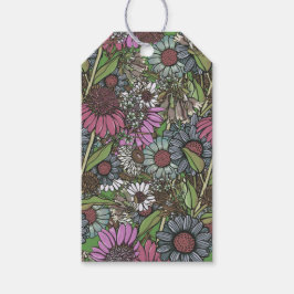 レトロワイルドフラワーウィンターガーデン ギフトタグ