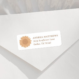 レトロワイルドフラワーガールベビーシャワー差出人住所 ラベル