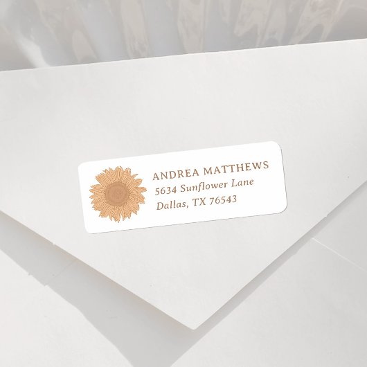 レトロワイルドフラワーガールベビーシャワー差出人住所 ラベル