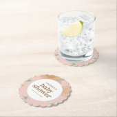 レトロワイルドフラワーガールベビーシャワー ペーパーコースター (インサイチュ)