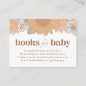 レトロワイルドフラワーガール赤ちゃんシャワーベビー本 エンクロージャーカード (正面)