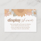 レトロワイルドフラワーガール赤ちゃんシャワー表示シャワー エンクロージャーカード (正面)