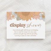 レトロワイルドフラワーガール赤ちゃんシャワー表示シャワー エンクロージャーカード