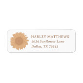 レトロワイルドフラワーバースデーパーティー差出人住所 ラベル (正面)