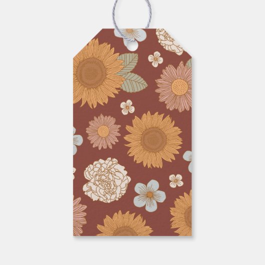 レトロワイルドフラワーベイビーシャワーありがとう ギフトタグ (裏面)