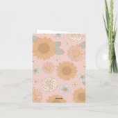 レトロワイルドフラワーベビーシャワー サンキューカード (裏面)