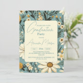 レトロワイルドフラワーメドウガーデン卒業パーティー 招待状 (スタンド正面)