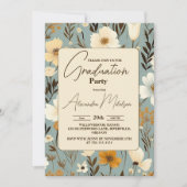 レトロワイルドフラワー2024卒業パーティー 招待状 (正面)