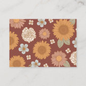 レトロワイルドフローベイビーシャワー表示シャワー エンクロージャーカード (裏面)