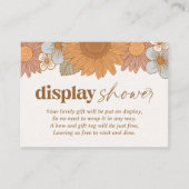 レトロワイルドフローベイビーシャワー表示シャワー エンクロージャーカード (正面)