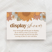 レトロワイルドフローベイビーシャワー表示シャワー エンクロージャーカード