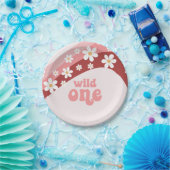 レトロワイルドワンデイジーボホフローラ最初の誕生日パ ペーパープレート (パーティー)