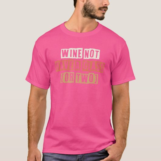レトロワインにグラスや二種類のジョークがない Tシャツ (正面)