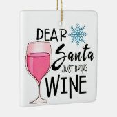 レトロワインクリスマスオーナメントおもしろい、ワイン恋人 セラミックオーナメント (右)