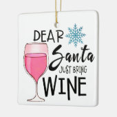 レトロワインクリスマスオーナメントおもしろい、ワイン恋人 セラミックオーナメント (左)