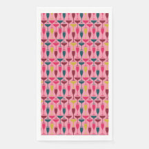 レトロワイングラスの模様(ピンク、ブルー、レッド)