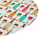 レトロワインボトルと眼鏡 カッティングボード (角)