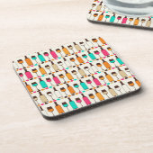 レトロワインボトルと眼鏡 コースター (左側)