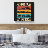 レトロワゴントレインラバーモデル鉄道車掌F キャンバスプリント (インサイチュ (寝室))