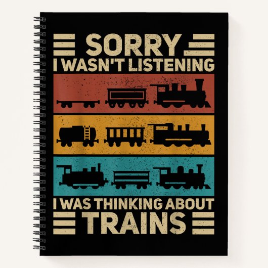 レトロワゴントレインラバーモデル鉄道車掌F ノートブック (正面)