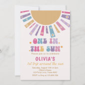 レトロワンインザサンシャインファースト誕生日 招待状 (正面)