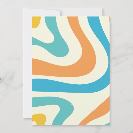 レトロワングルーヴィードボーイファーストファースト誕生日 招待状 (裏面)