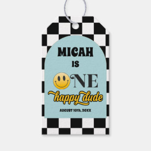 レトロワンハッピードゥデ誕生日サンキューラベル ギフトタグ