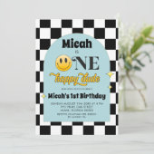 レトロワンハッピードゥデ誕生日招待状 招待状 (スタンド正面)