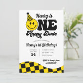 レトロワンハッピードゥデ1歳の誕生日 招待状 (スタンド正面)