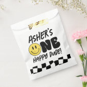 レトロワンハッピードダードハッピー顔ファースト誕生日 フェイバーバッグ (封をした状態)