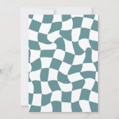 レトロワンハッピードダードハッピー顔ファースト誕生日 招待状 (裏面)